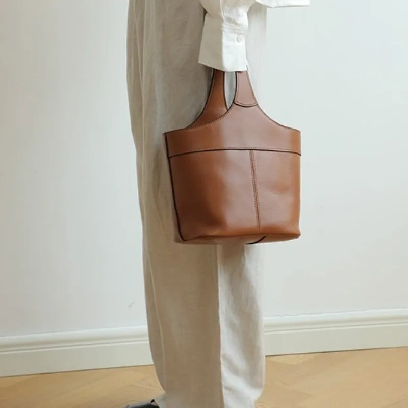 Autumn genuine leather tote bag